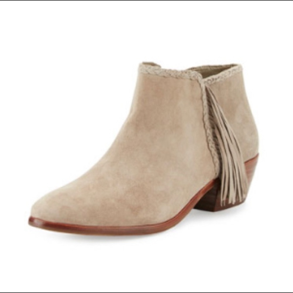 Sam Edelman Paige suede ankle boots fringe‎ size 6.5